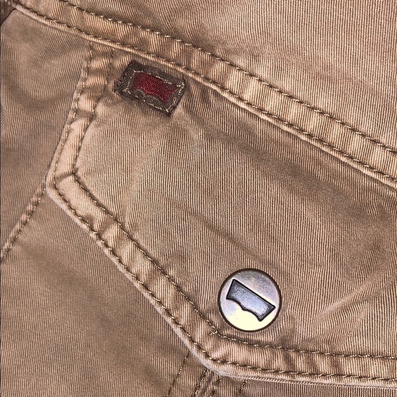 Levi's Insulated Rugged Khaki Insulated Zip-Up Work Casual Jacket L Distressed - Picture 14 of 16